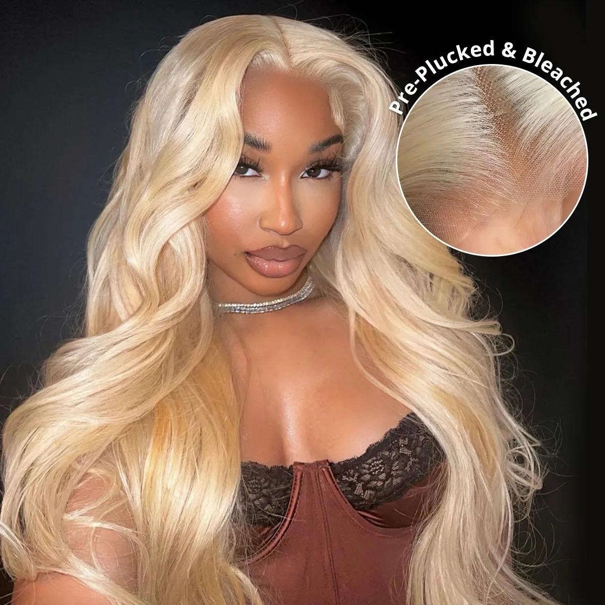 Glueless Blonde 613 Wig (6 x 5) - Body Wave & Straight