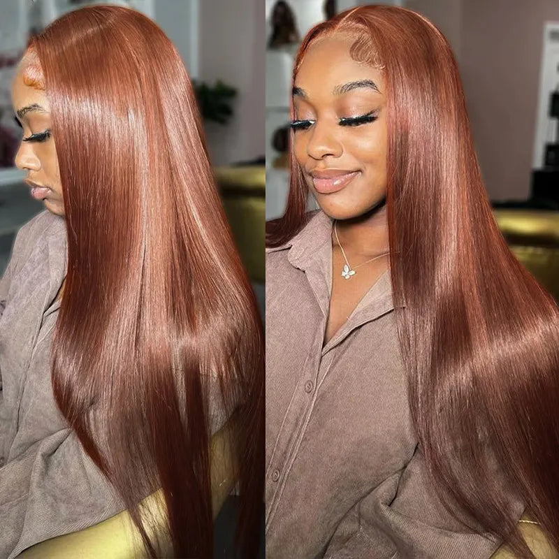 Copper Brown Glueless Wig (6 x 5) Pre-plucked & Pre-bleached