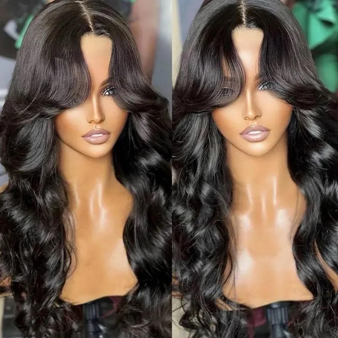 Curtain Bang Glueless Body Wave Wig (6 x 5)