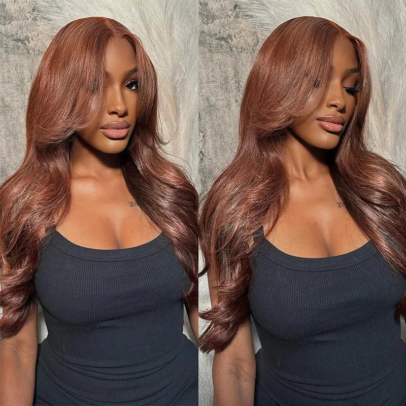 Copper Brown Glueless Wig (6 x 5) Pre-plucked & Pre-bleached