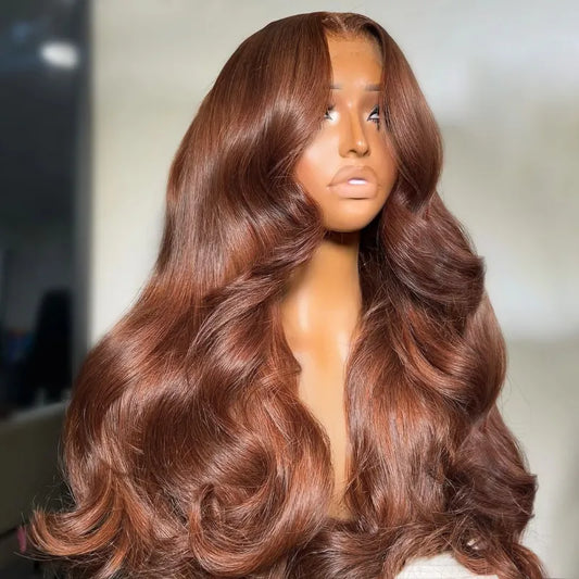 Copper Brown Glueless Wig (6 x 5) Pre-plucked & Pre-bleached