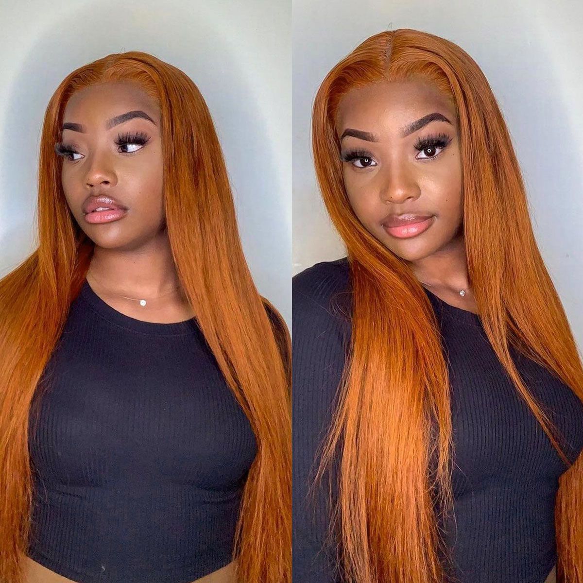 Orange Ginger Straight Frontal Wig (13 x 4)