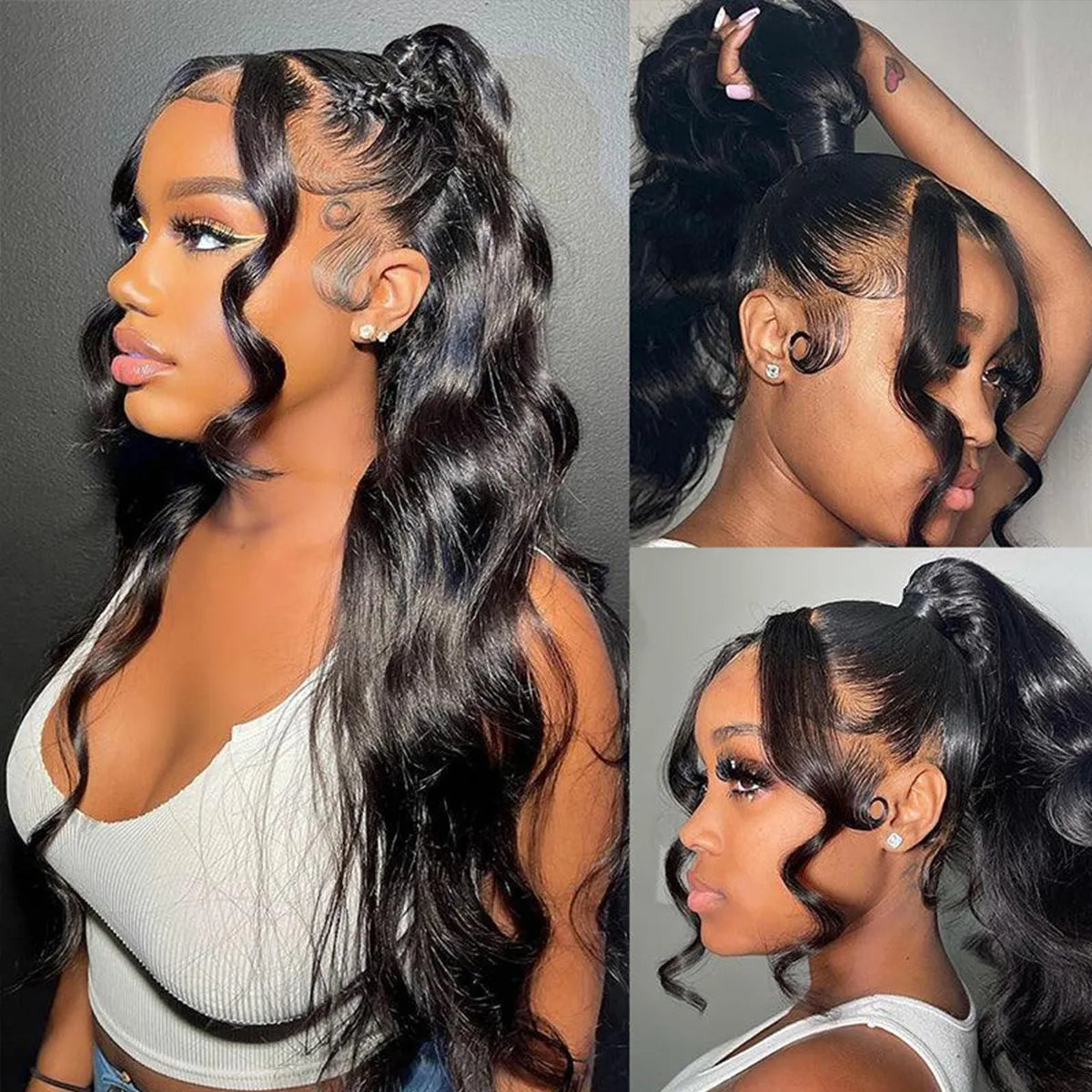 360 Lace Frontal Wigs Body Wave Human Hair With Bleached Knots