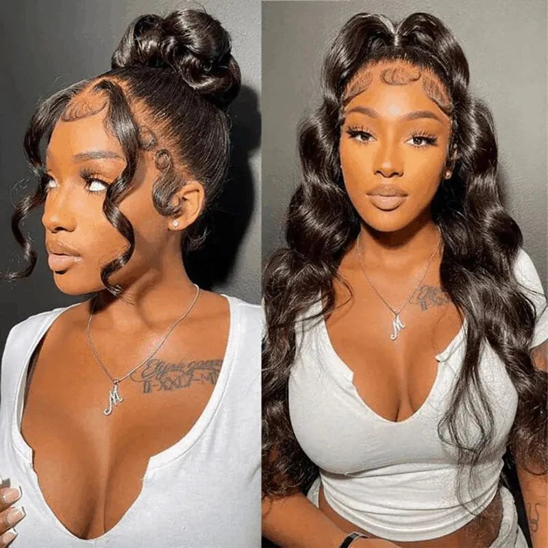 360 Lace Frontal Wigs Body Wave Human Hair With Bleached Knots