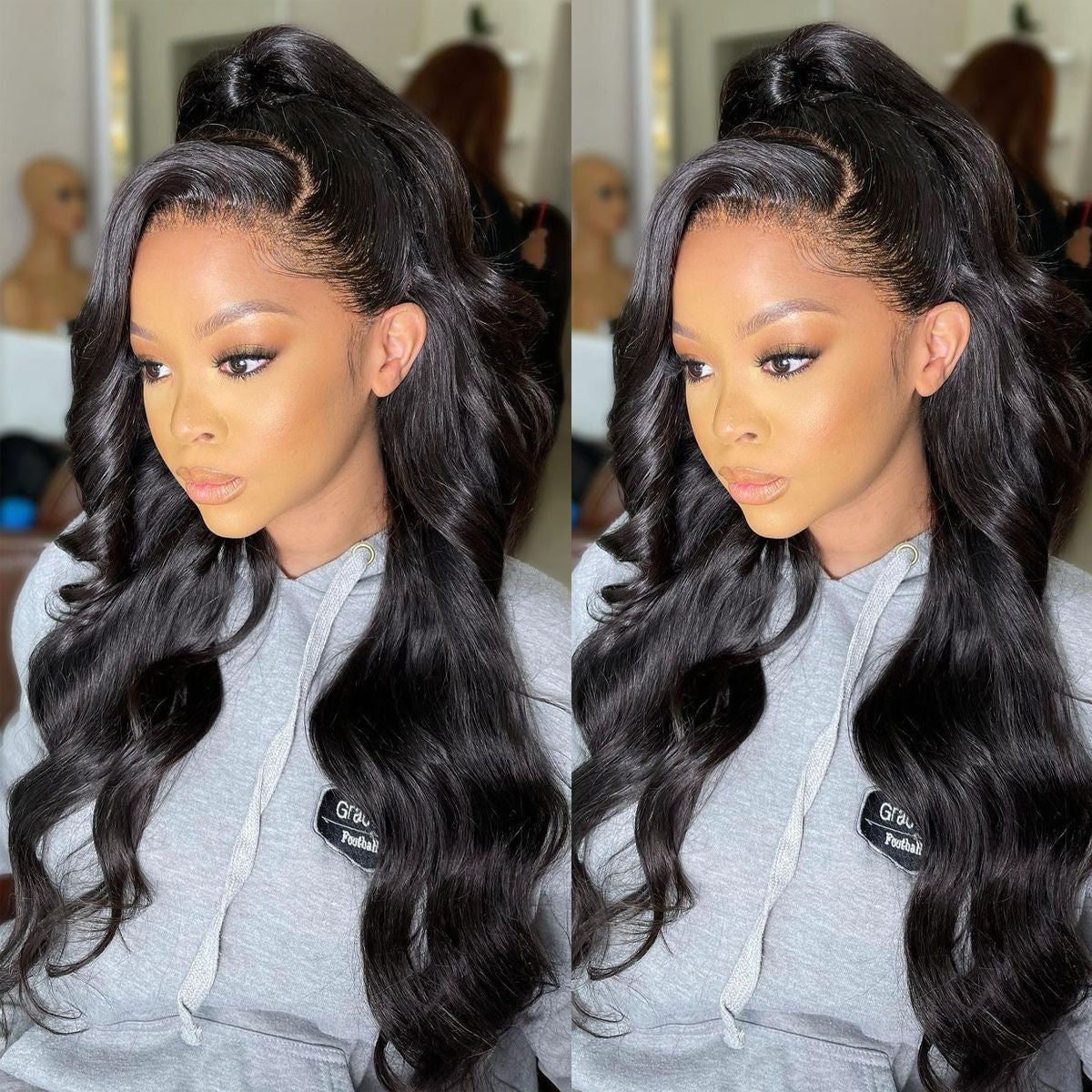 360 Lace Frontal Wigs Body Wave Human Hair With Bleached Knots