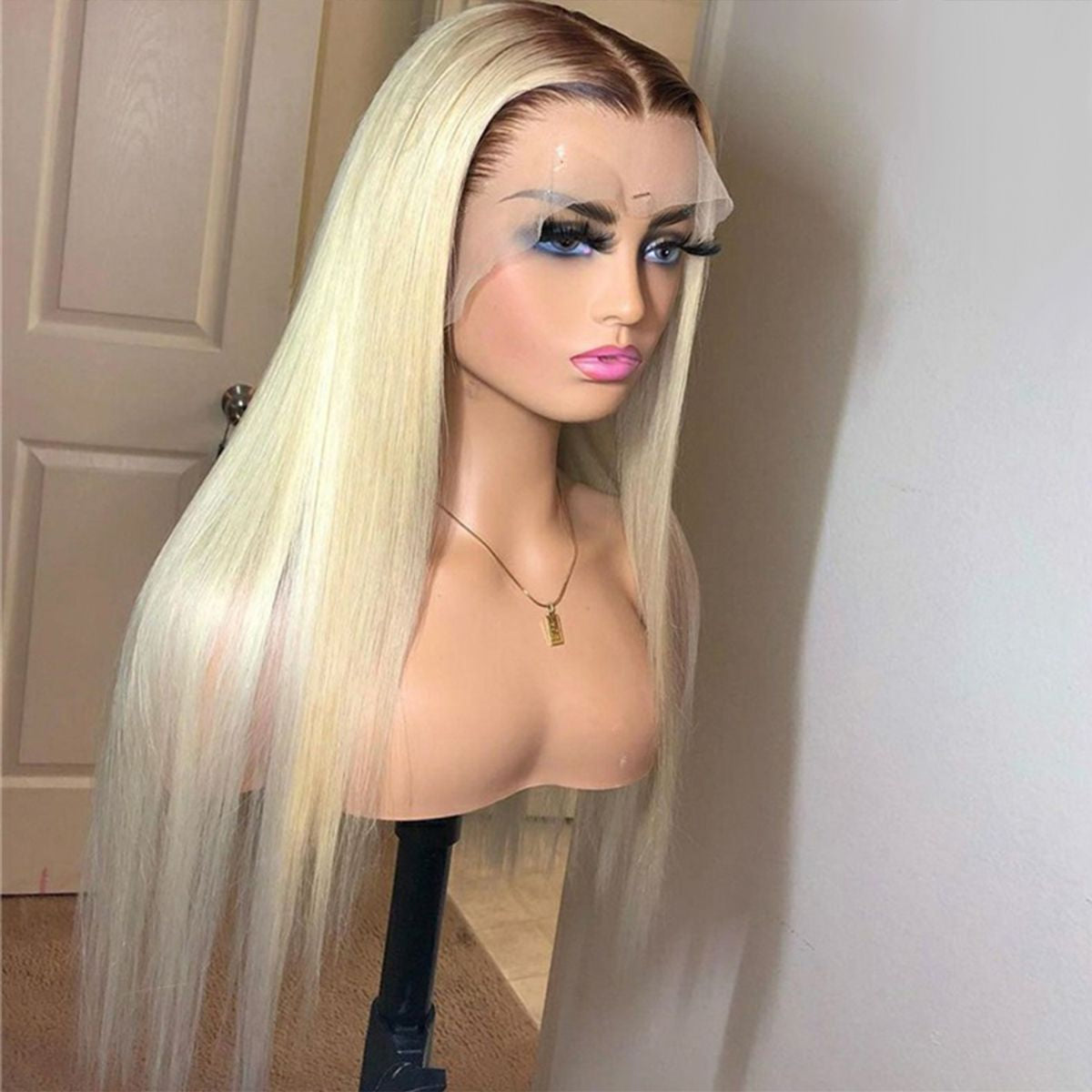 Blonde 613 Wig with Dark Roots  - Body Wave & Straight (13 x 6)