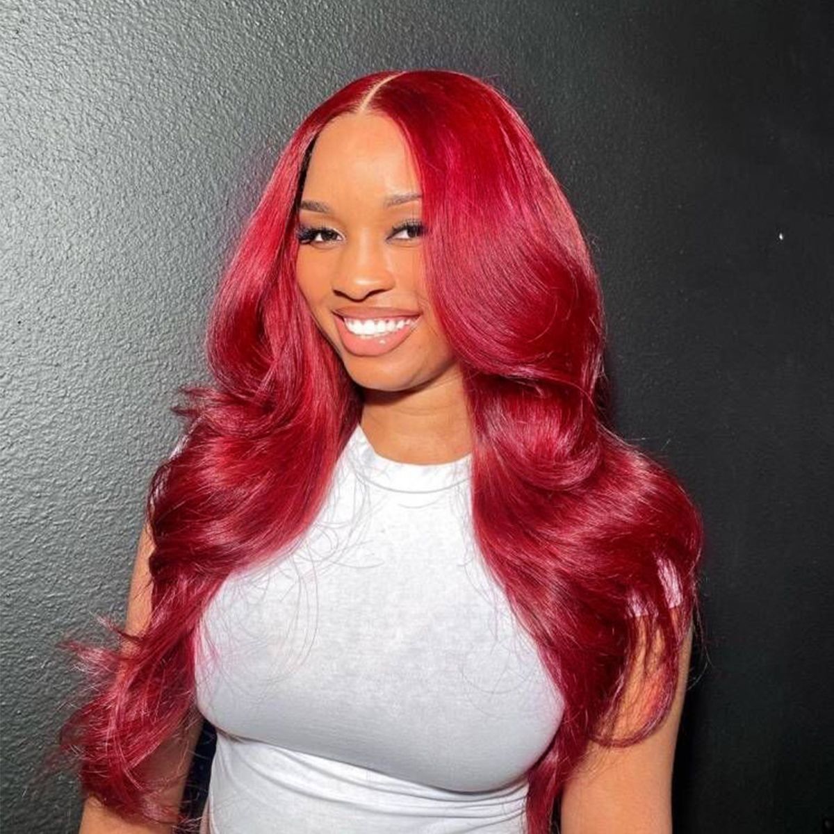 Glueless Red Wig (6 x 5) - Body Wave & Straight