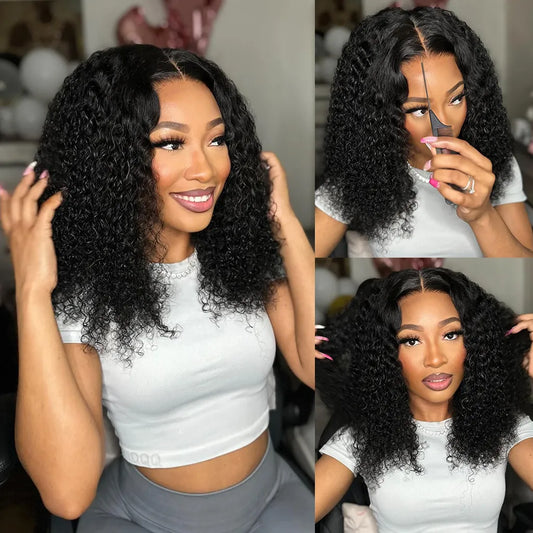 Short Curly Bob Closure Wig (9 x 6)